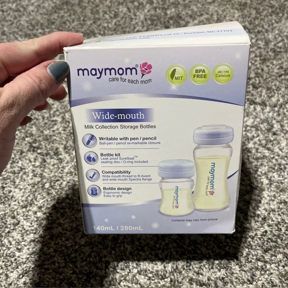 Maymom Wide-Mouth Milk Storage Bottle Sealing Disk 6 Bottles 140 ML - Picture 1 of 7